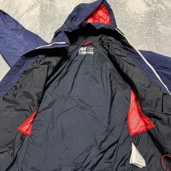 Helly Hansen Jacket Kids Youth 176 /16 Lightweight Rain Hooded Blue Coat - Picture 7 of 10